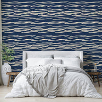 Retro striped wallpaper with nautical charm
