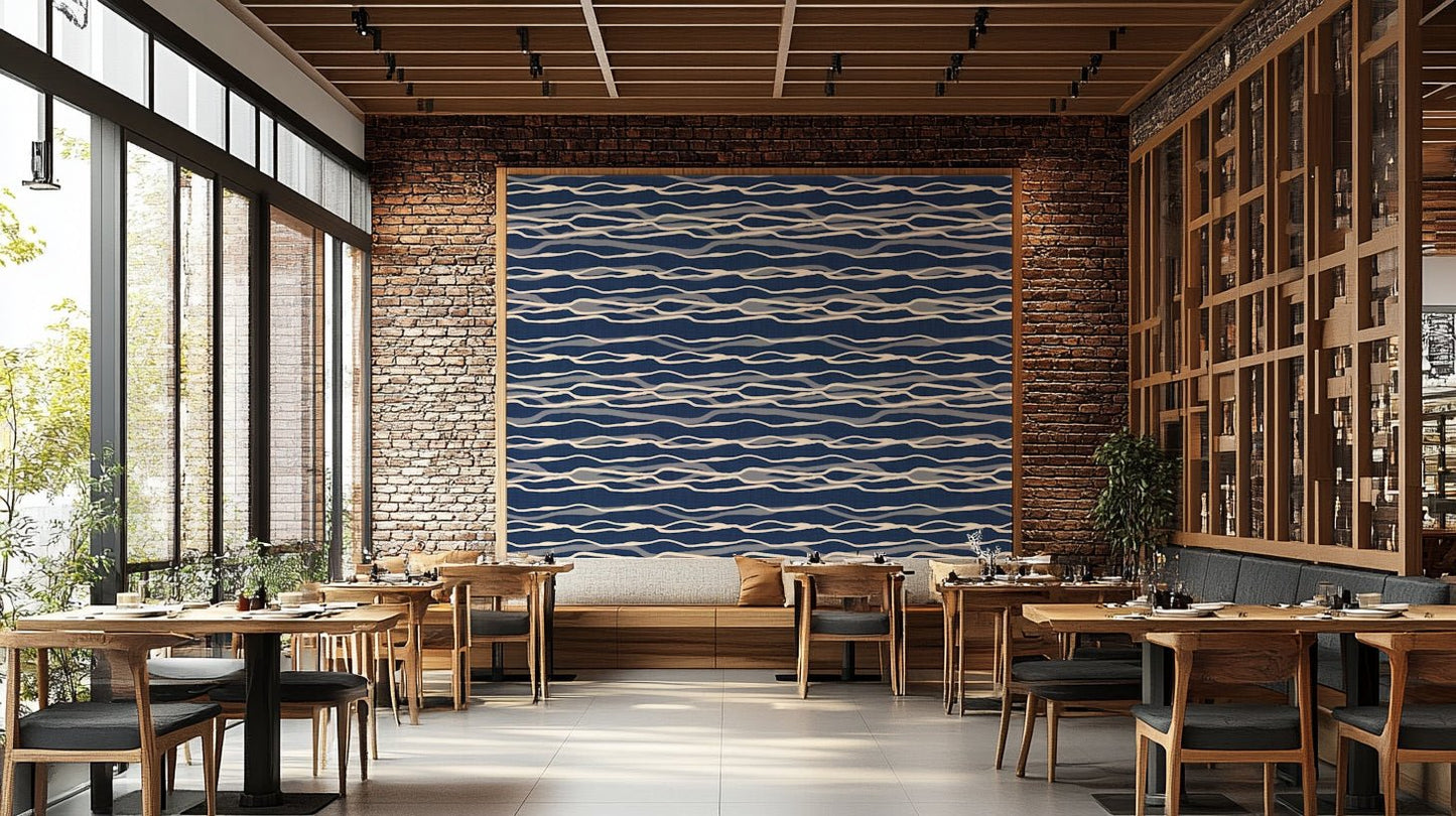 Flowing ocean wave design for relaxed spaces
