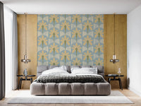 Retro Palm Oasis Pattern Wallpaper⁠