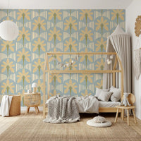 Retro Palm Oasis Pattern Wallpaper⁠