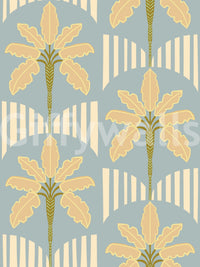 Retro Palm Oasis Pattern Wallpaper⁠