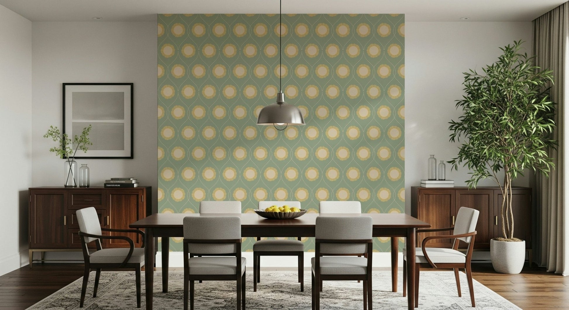 Vintage sunburst pattern Retro Radiance Wallpaper⁠