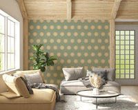 Soft yellow circle design Retro Radiance Wallpaper⁠