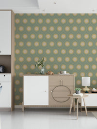 Delicate lattice sunbursts Retro Radiance Wallpaper⁠