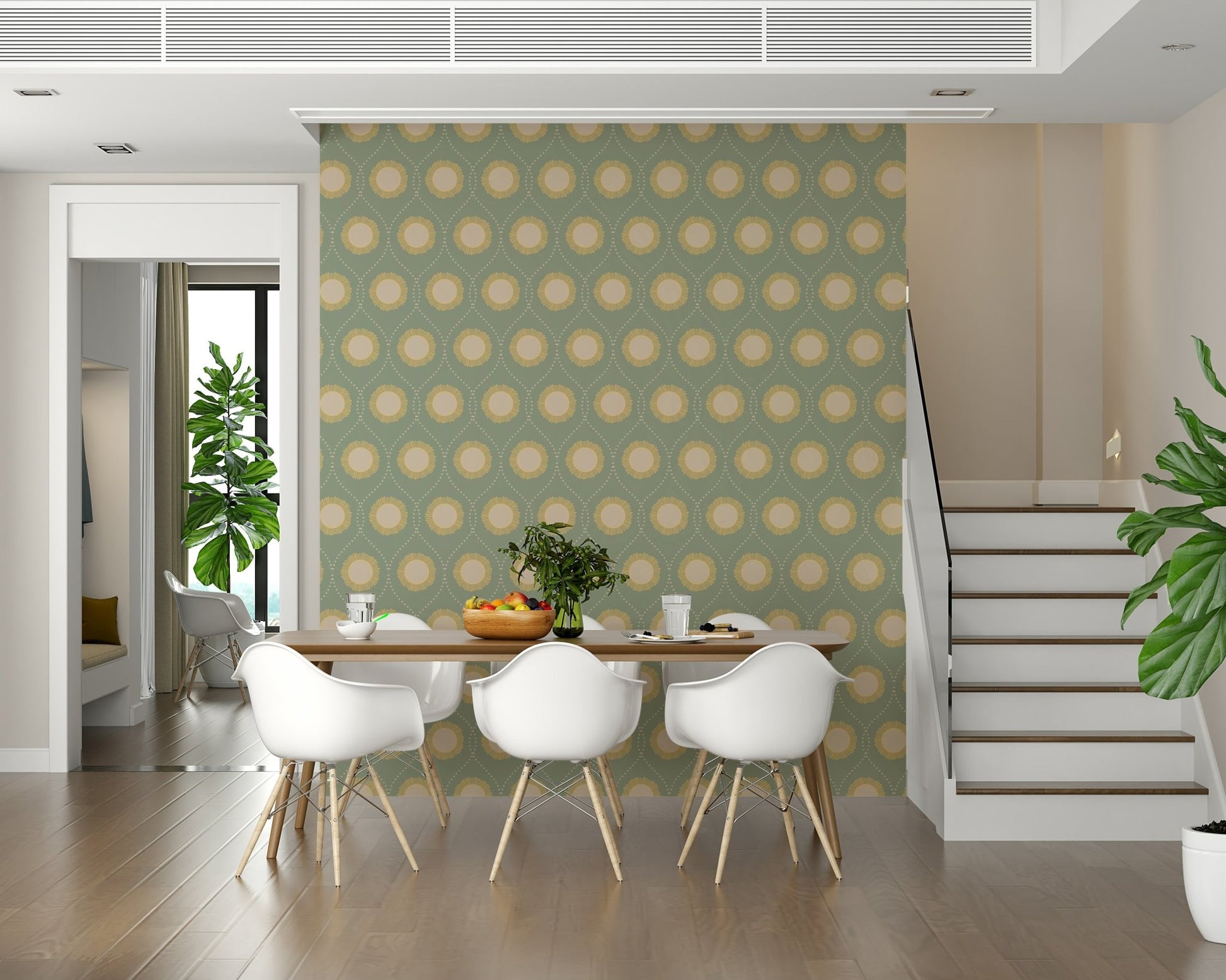 Backdrop for interior Retro Radiance Wallpaper⁠