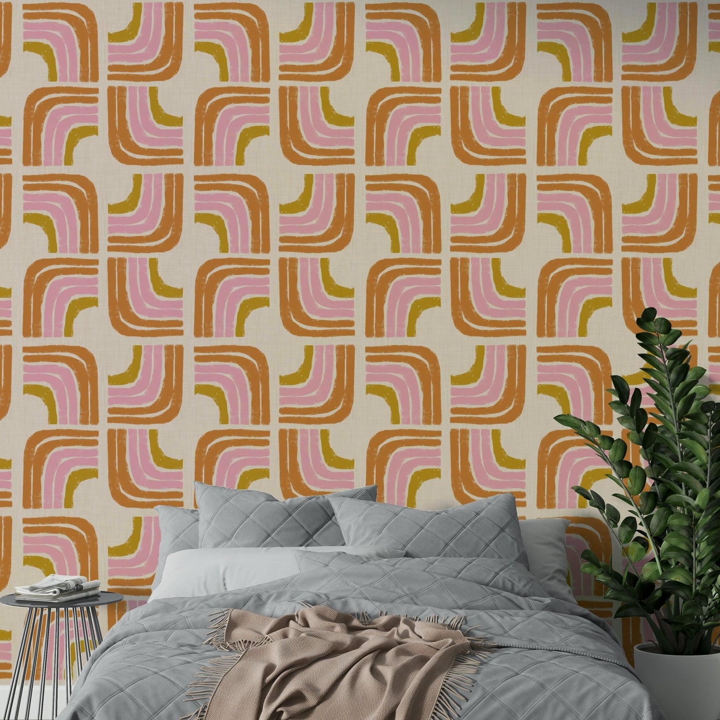 Colorful retro geo wall covering GD648

