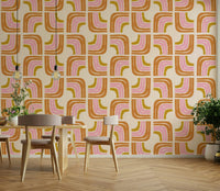 Mid century modern rainbow wallpaper GD648

