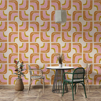 Rainbow arc mid century wallpaper GD648

