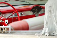 Retro Red: Bel Air Style Wall Mural