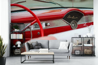 Retro Red: Bel Air Style Wall Mural