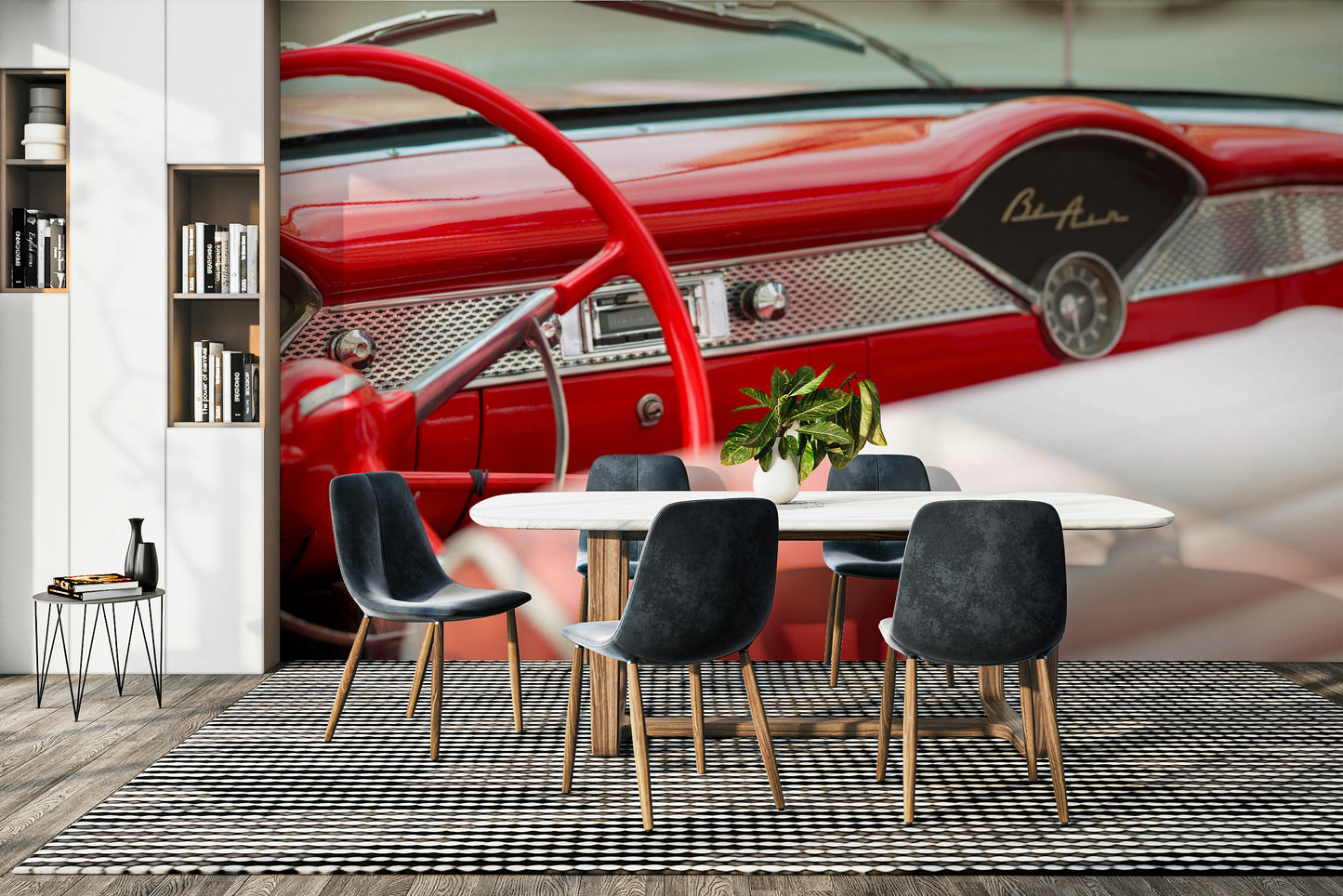 Retro Red: Bel Air Style Wall Mural