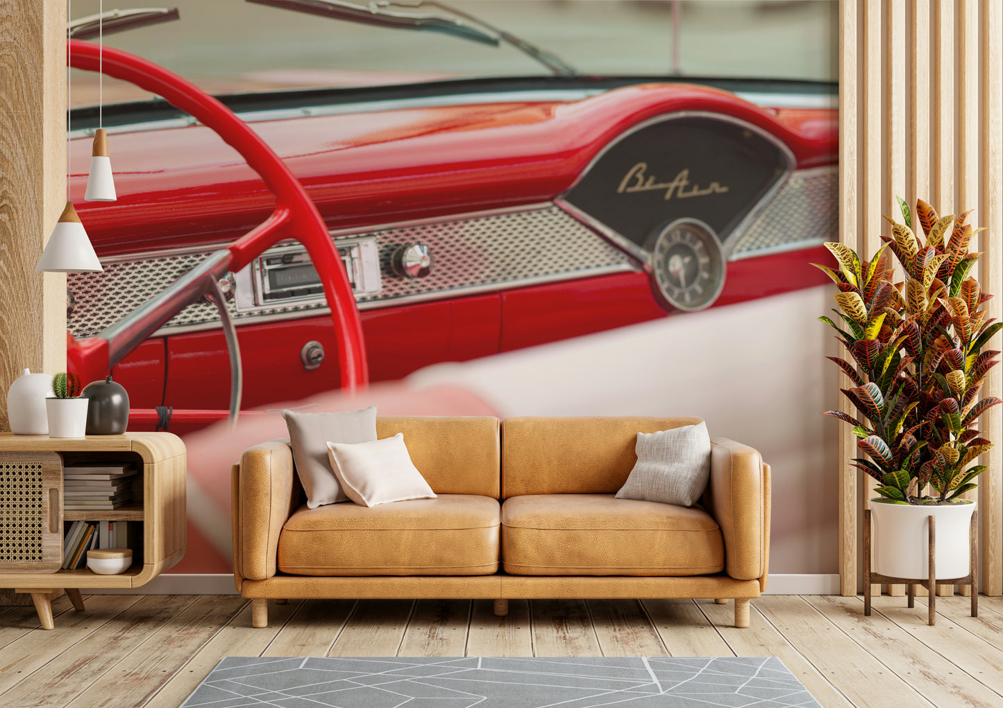 Retro Red: Bel Air Style Wall Mural