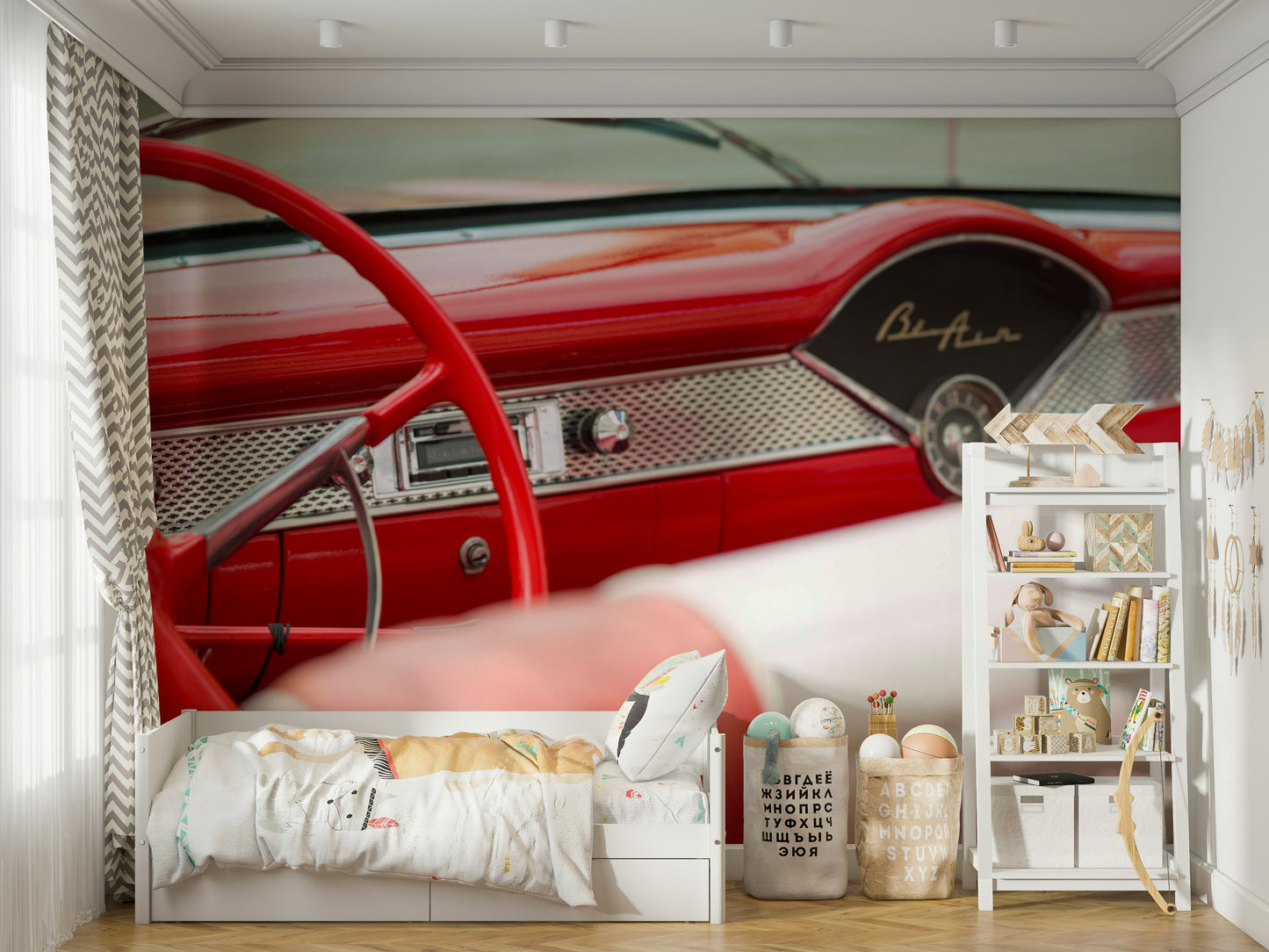 Retro Red: Bel Air Style Wall Mural