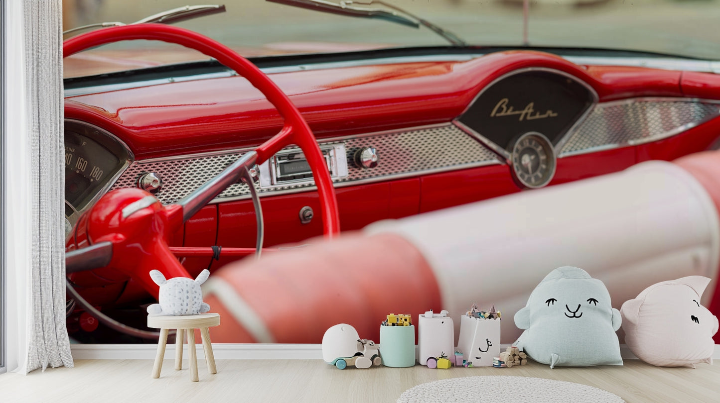 Retro Red: Bel Air Style Wall Mural
