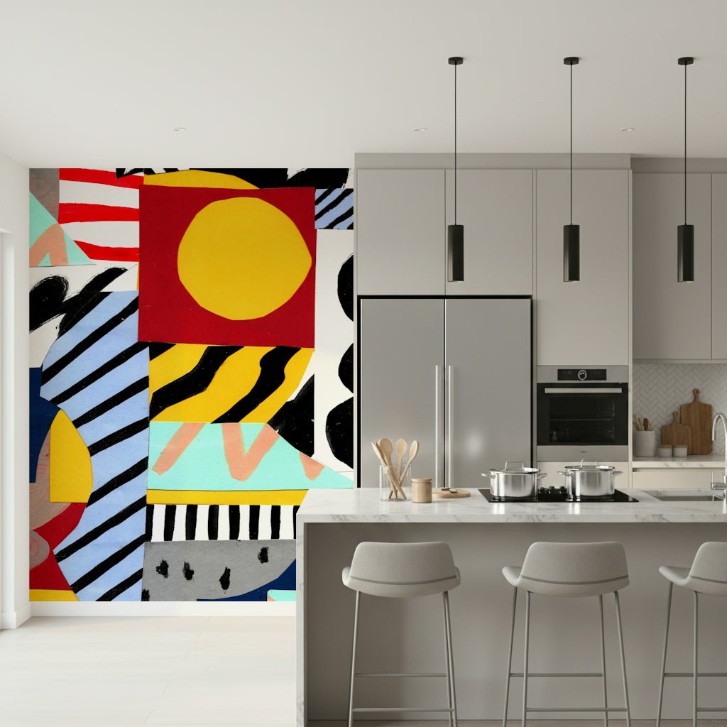 A contemplative stylish pattern wallpaper mural for a feature wall.