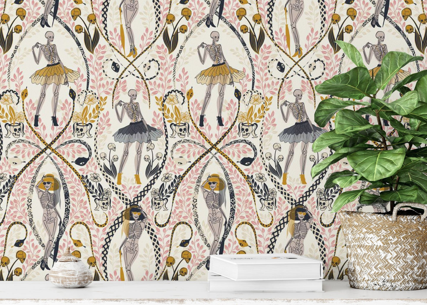 Retro Rendezvous Halloween haunted wallpaper for walls
