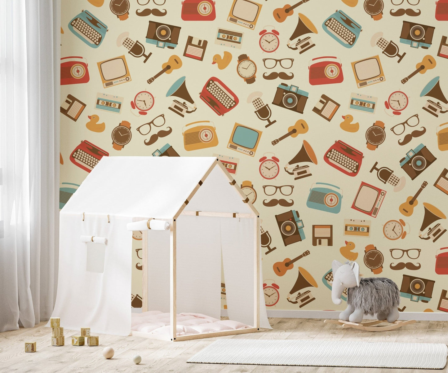 Retro Revival Icons Wallpaper