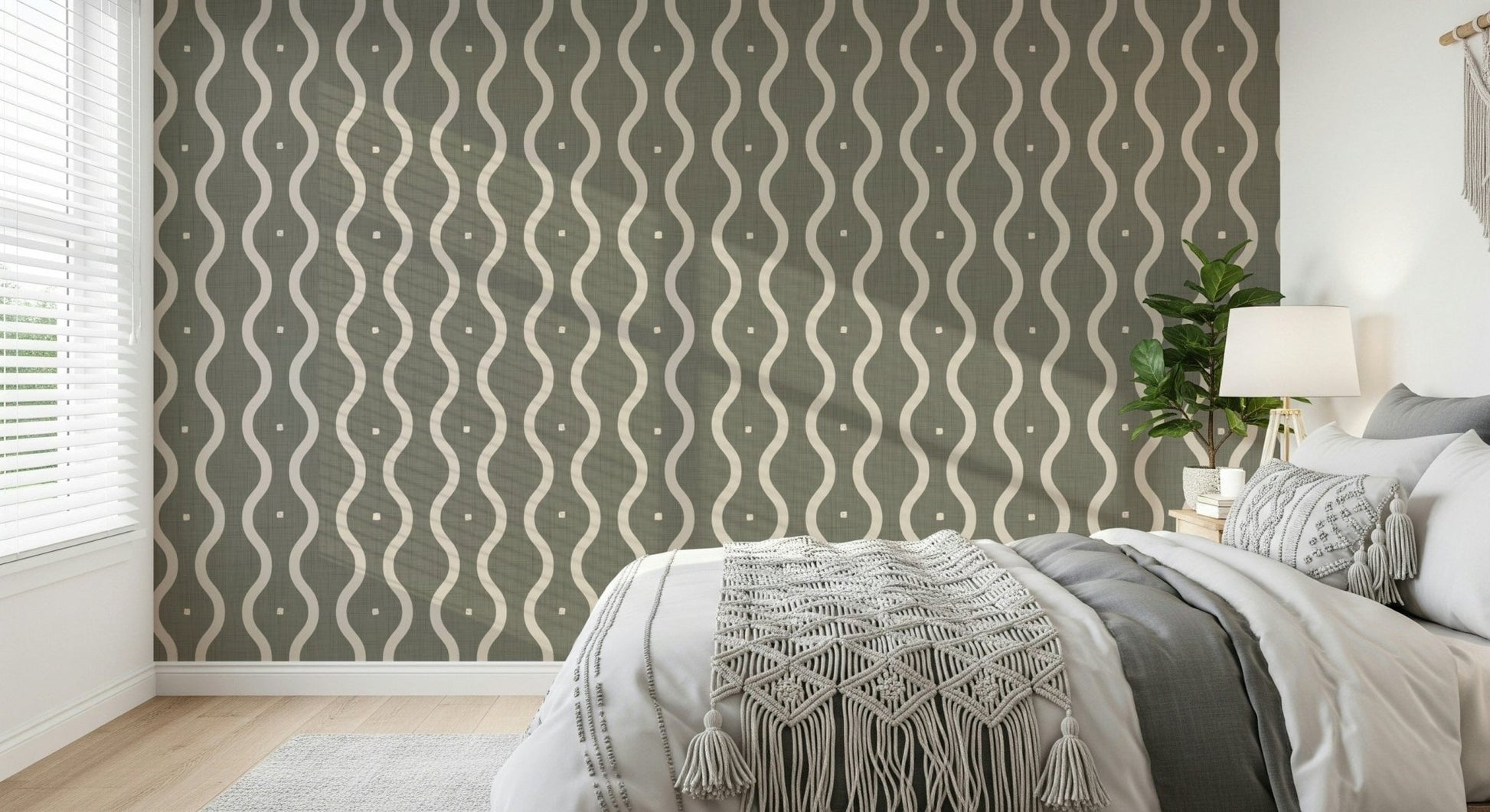 Retro Rhythm Taupe Wallpaper⁠