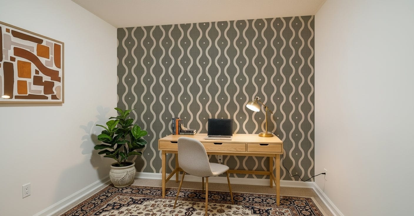 Retro Rhythm Taupe Wallpaper⁠