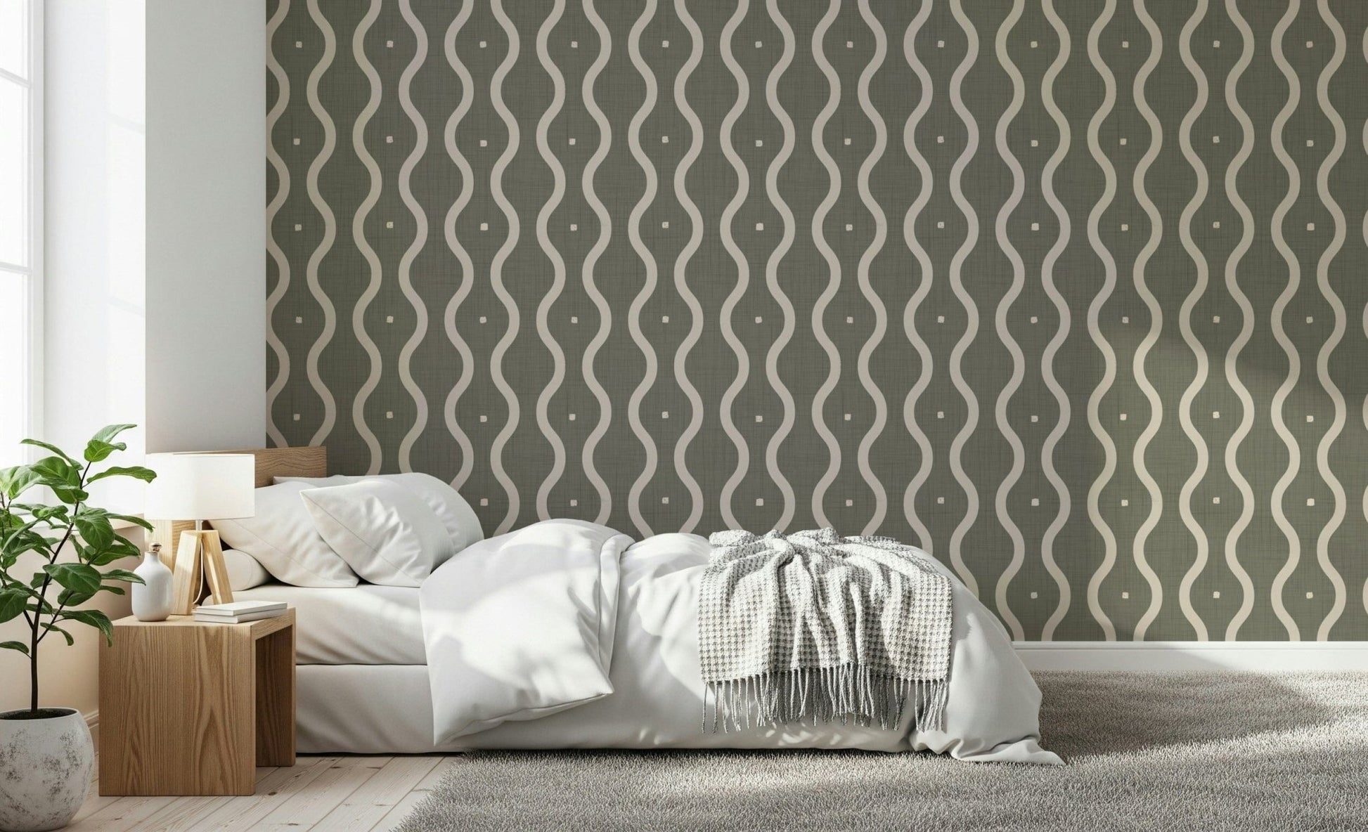 Retro Rhythm Taupe Wallpaper⁠