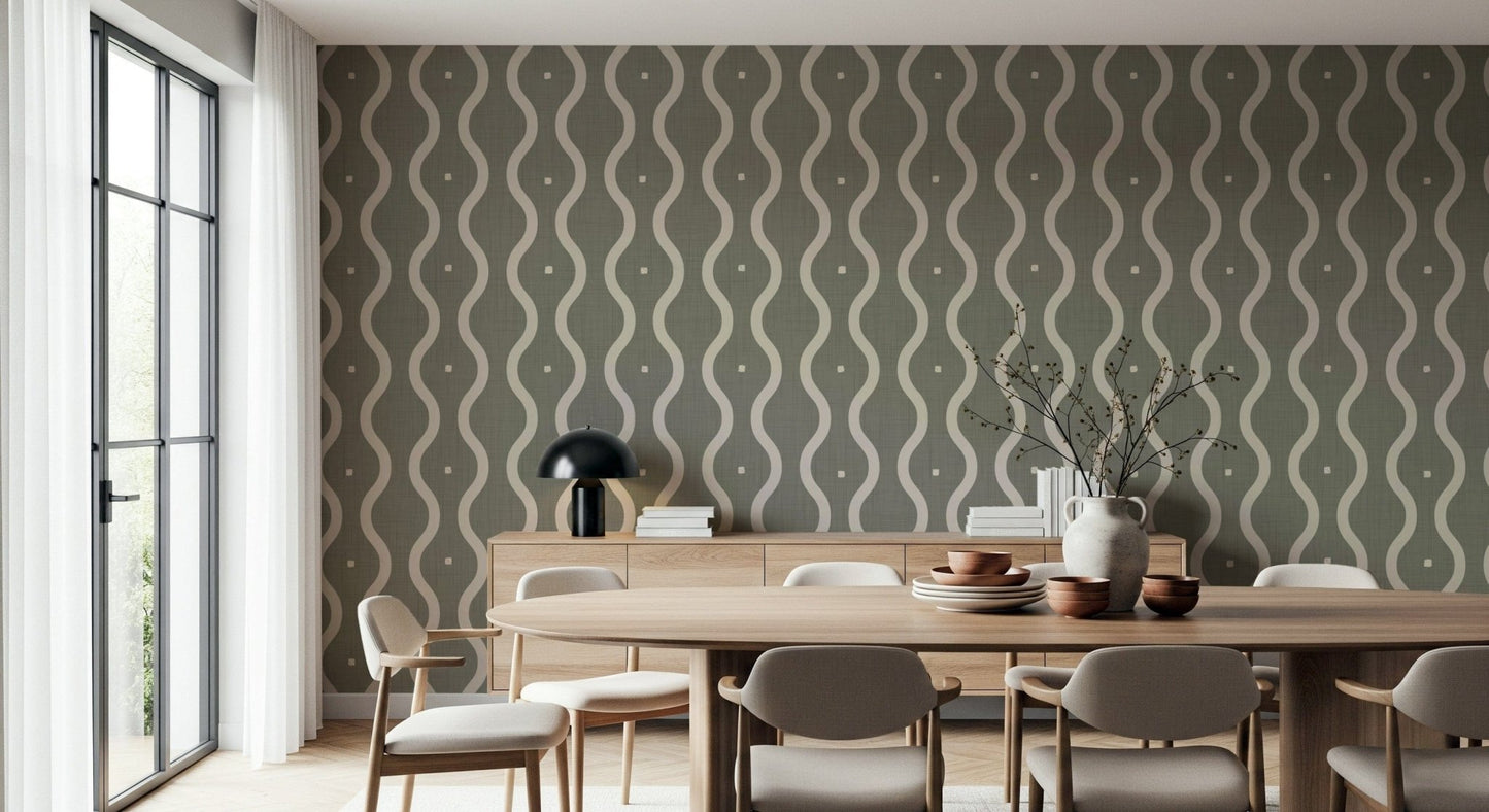 Retro Rhythm Taupe Wallpaper⁠