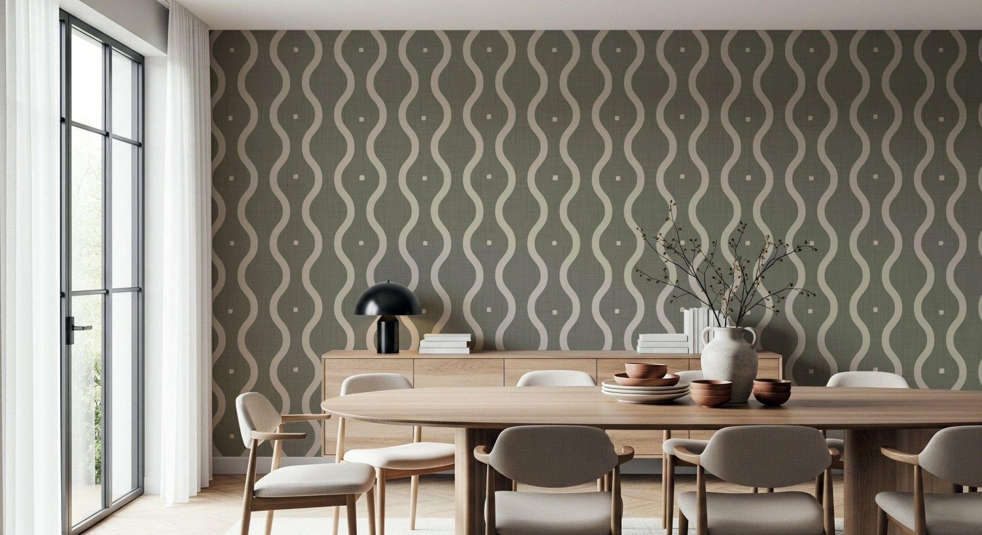 Retro Rhythm Taupe Wallpaper⁠