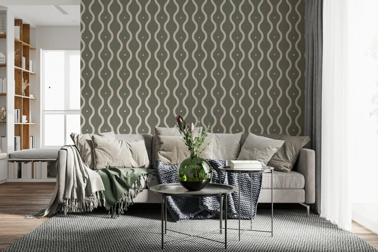 Retro Rhythm Taupe Wallpaper⁠