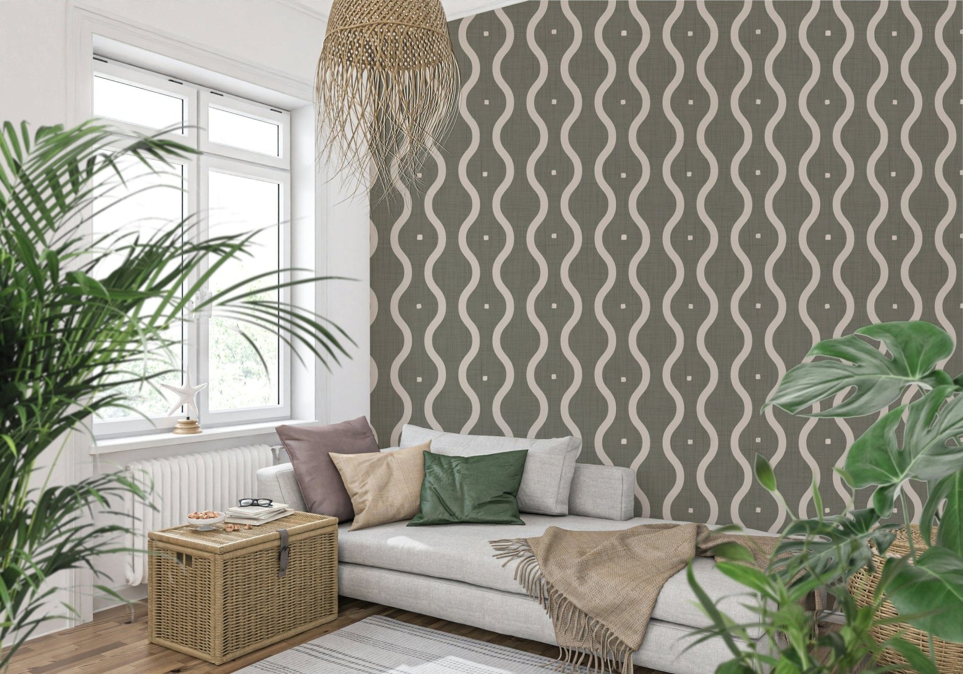 Retro Rhythm Taupe Wallpaper⁠