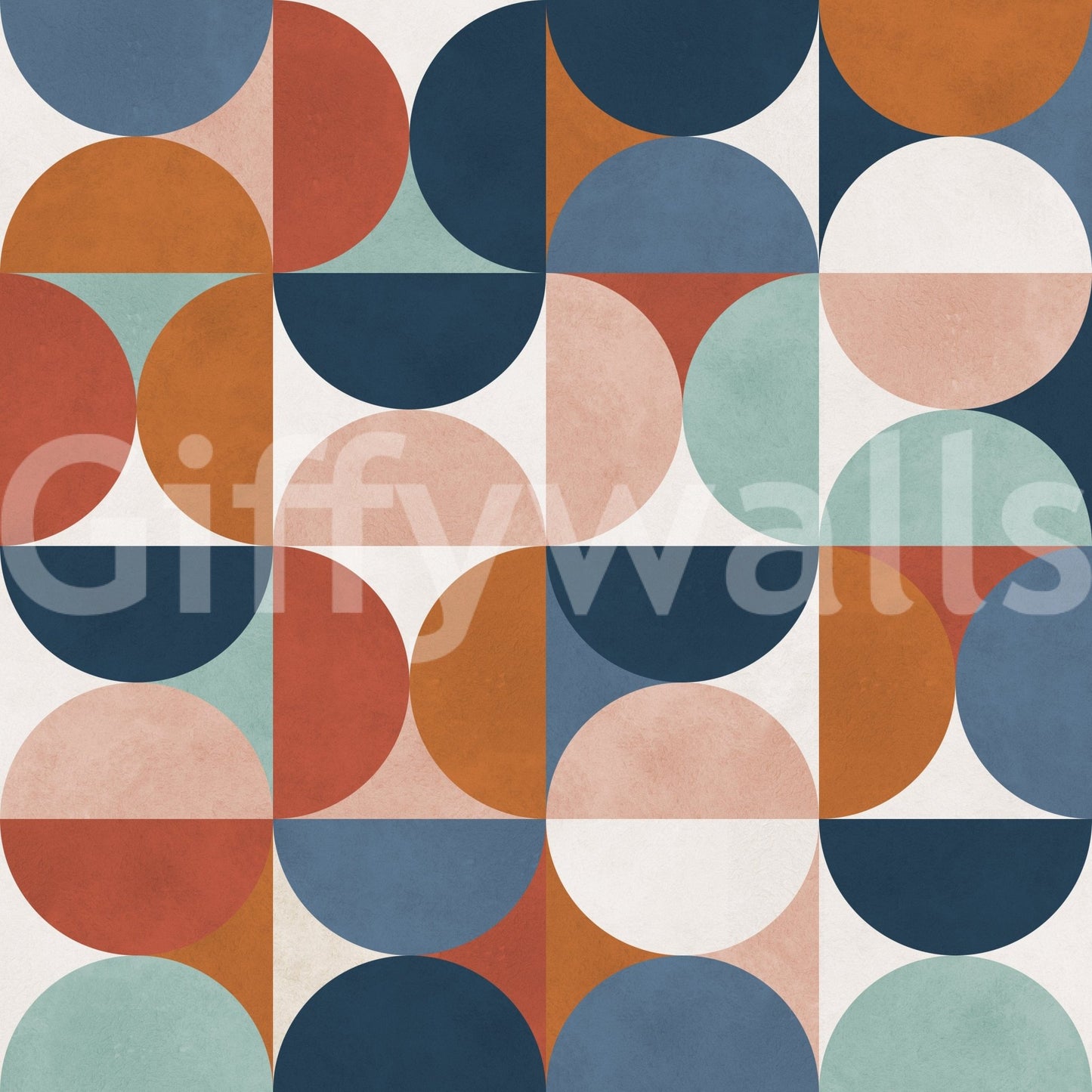 Stylish Retro Rhythm design, accent wall geometric mural, playful pattern.