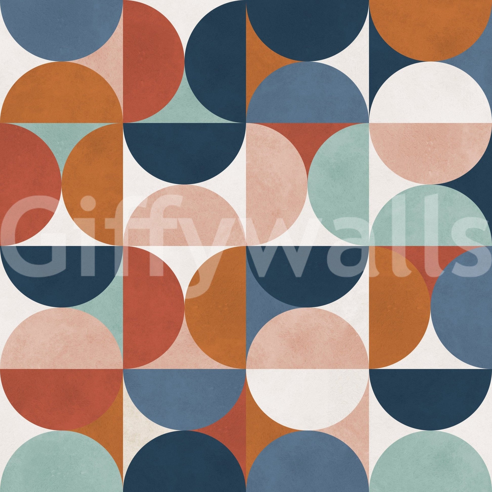 Stylish Retro Rhythm design, accent wall geometric mural, playful pattern.