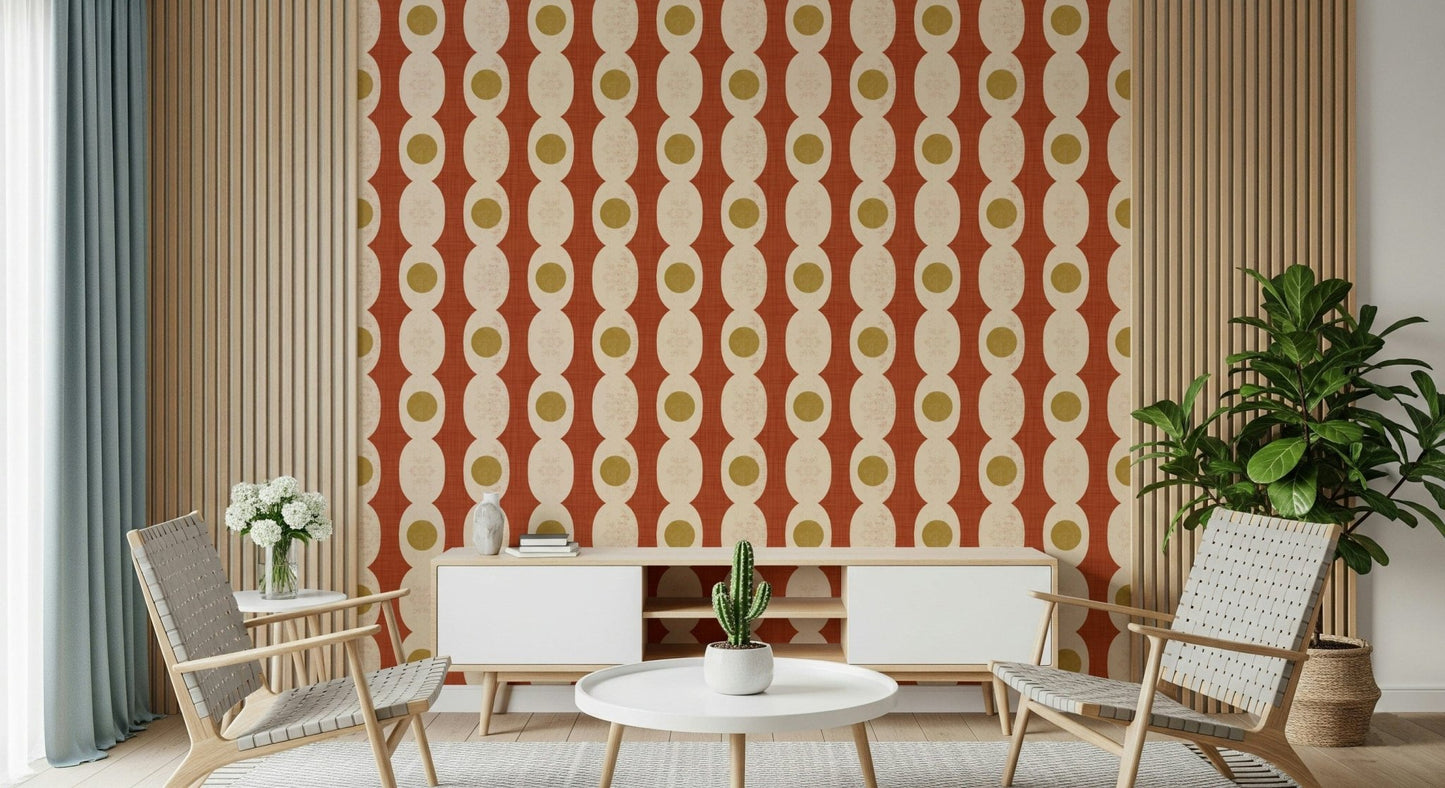 Statement wall Retro Rings Wallpaper⁠ print panel