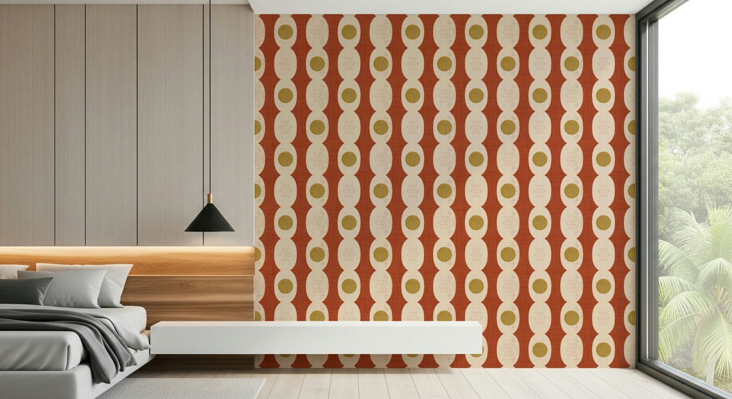 Vintage appeal Retro Rings Wallpaper⁠ mural detail