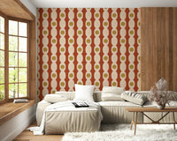 Bold mid-century Retro Rings Wallpaper⁠ pattern