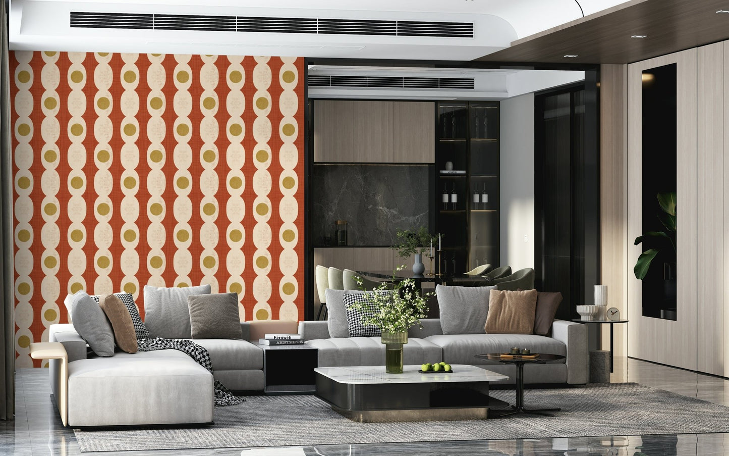 Graphic ovals Retro Rings Wallpaper⁠ home décor