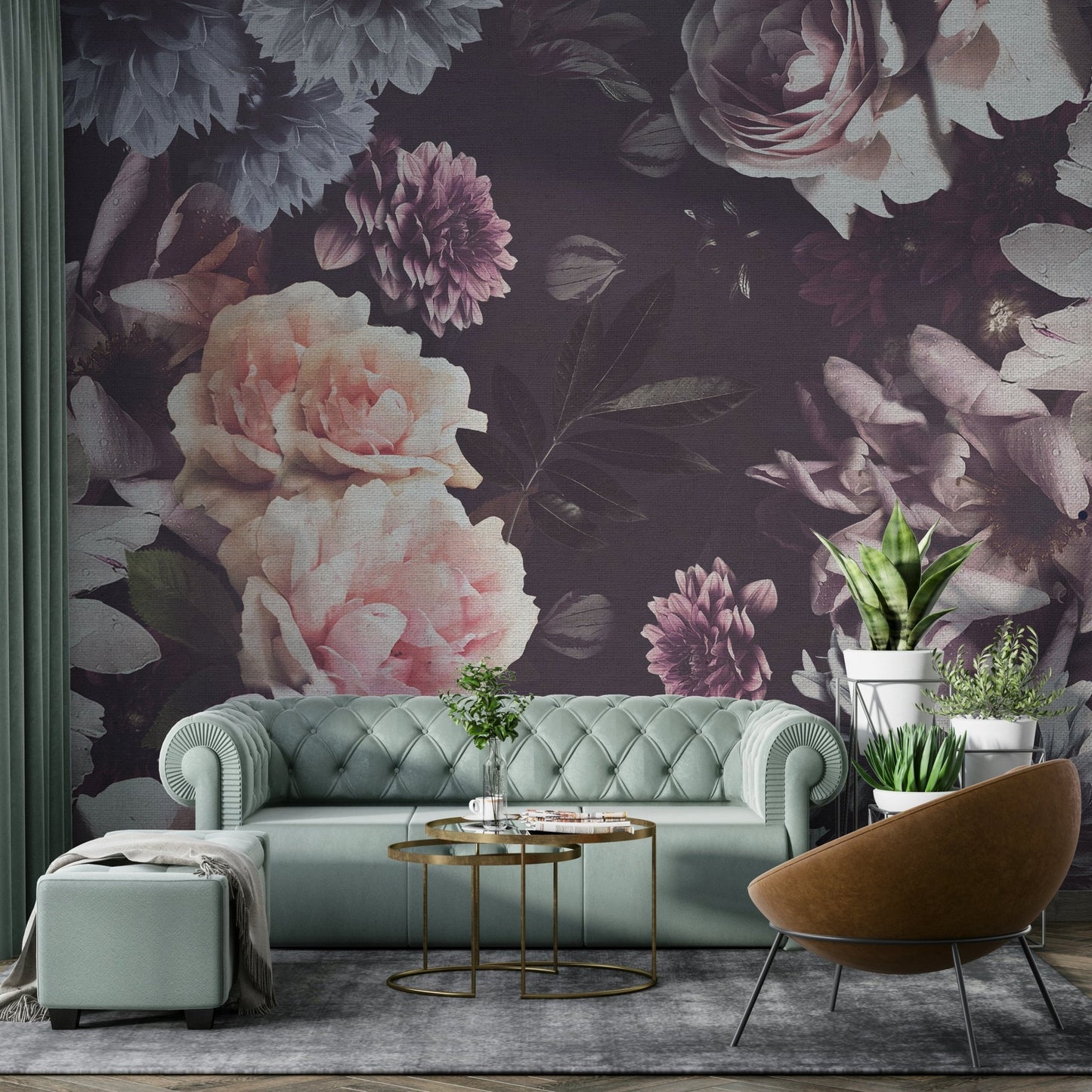 Classic floral mural wallpaper


