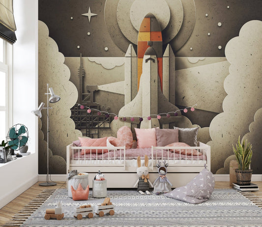 Kids Retro Space Rocket Wall Mural
A496