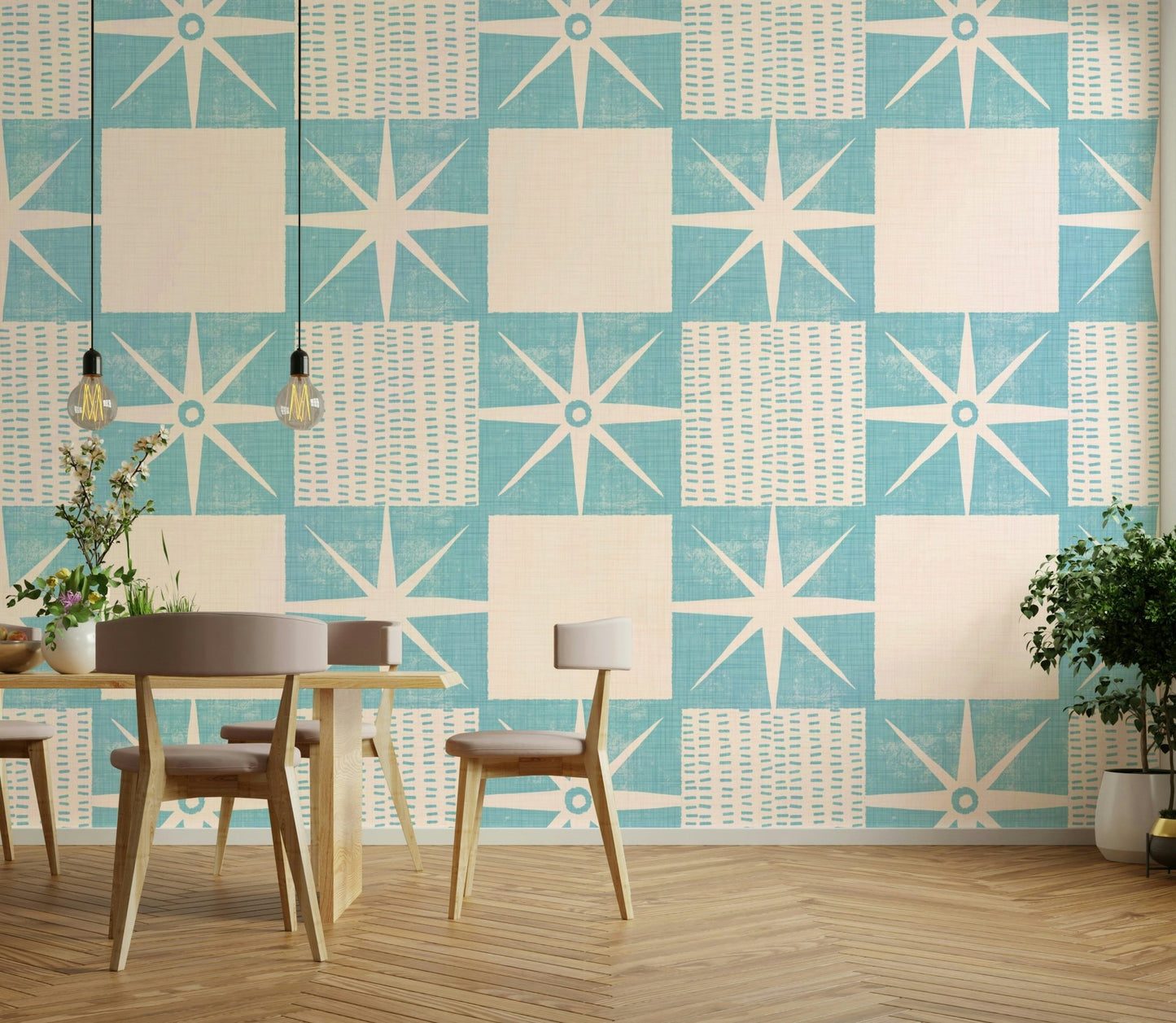 Mid century modern starburst wallpaper


