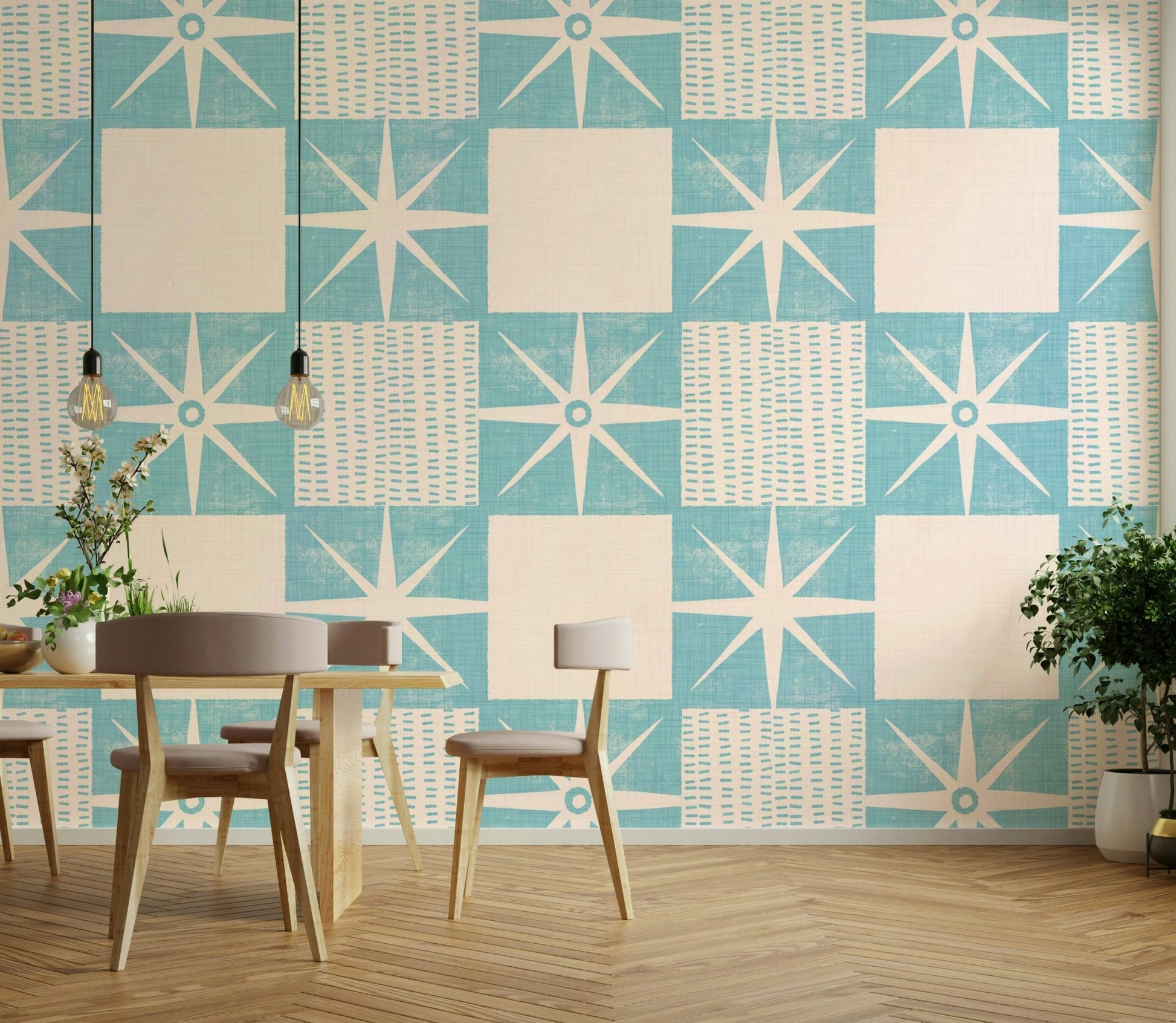 Mid century modern starburst wallpaper

