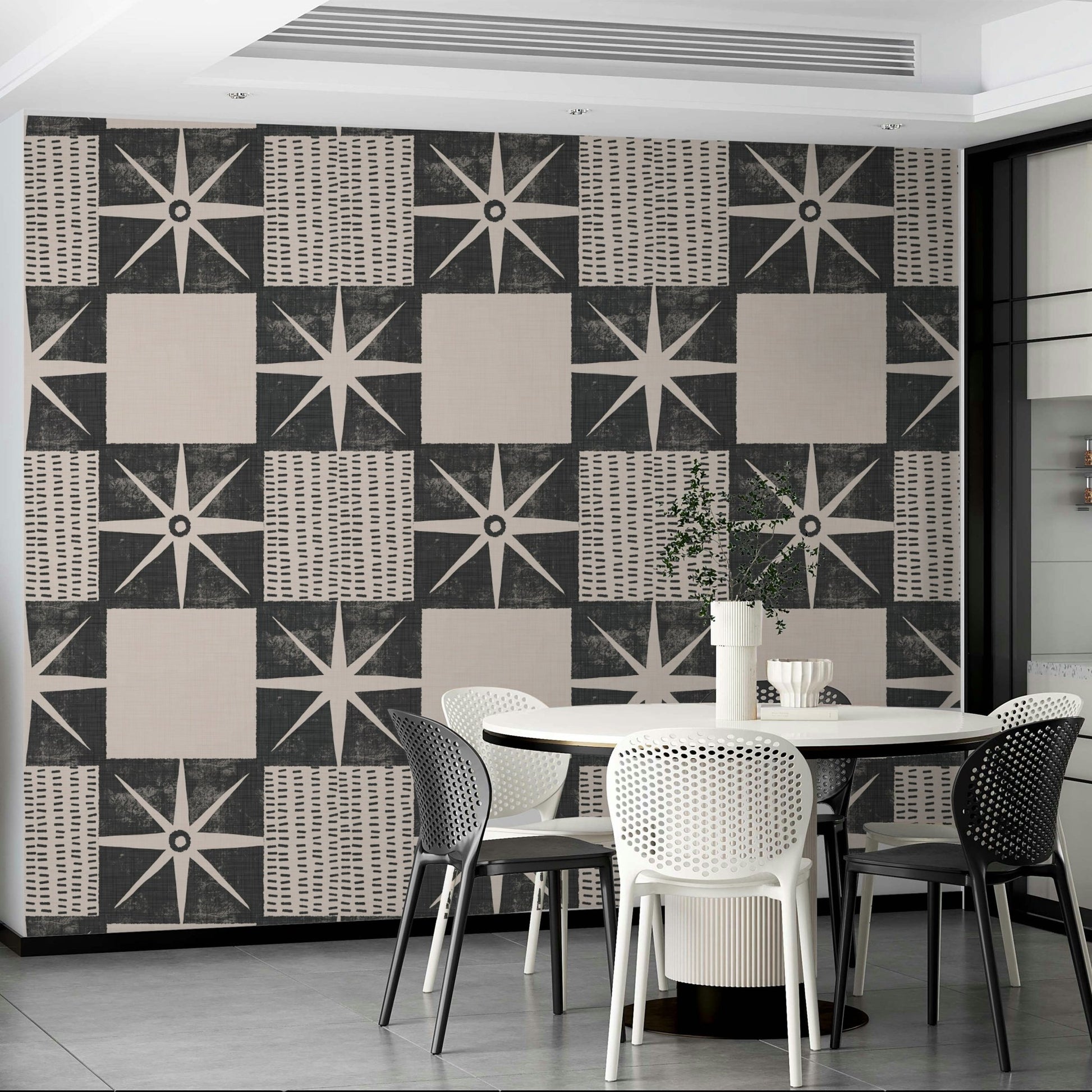 Minimalist mid century starburst wallpaper


