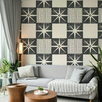 Mid century quilt block wall mural

