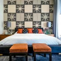 Charcoal mid century starburst wallpaper


