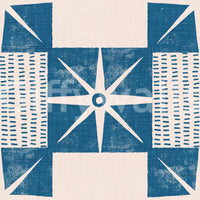 Quilt block wallpaper indigo blue style

