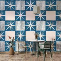 Retro starburst quilt block wallpaper

