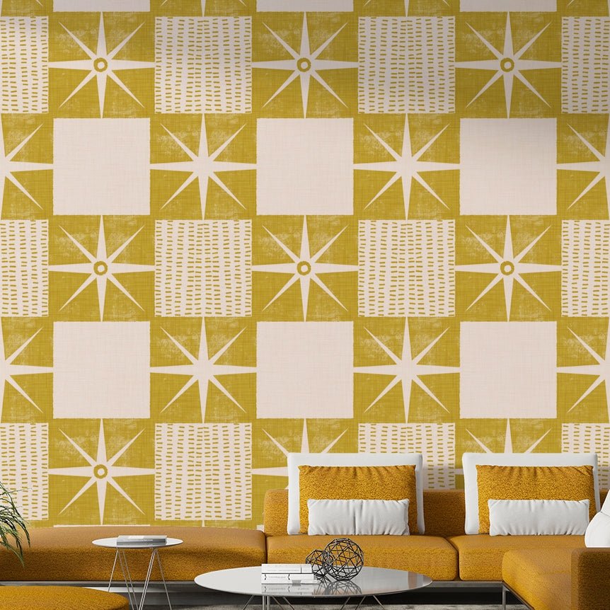 Mid century modern starburst wallpaper

