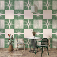Starburst quilt block wallpaper for walls, GD1032