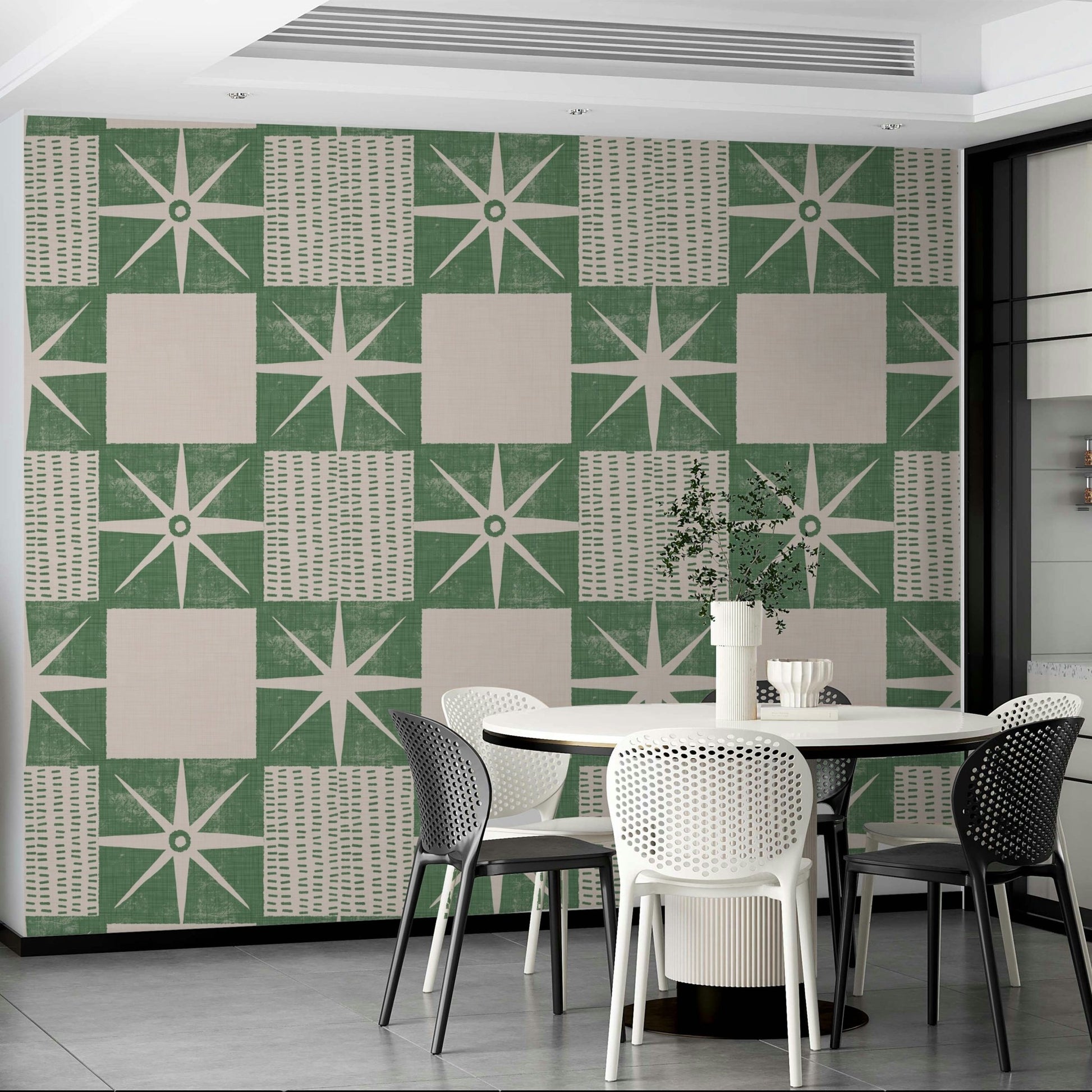 Minimalist mid century starburst wallpaper, GD1032