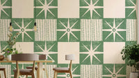 Sage green starburst wallpaper art, GD1032