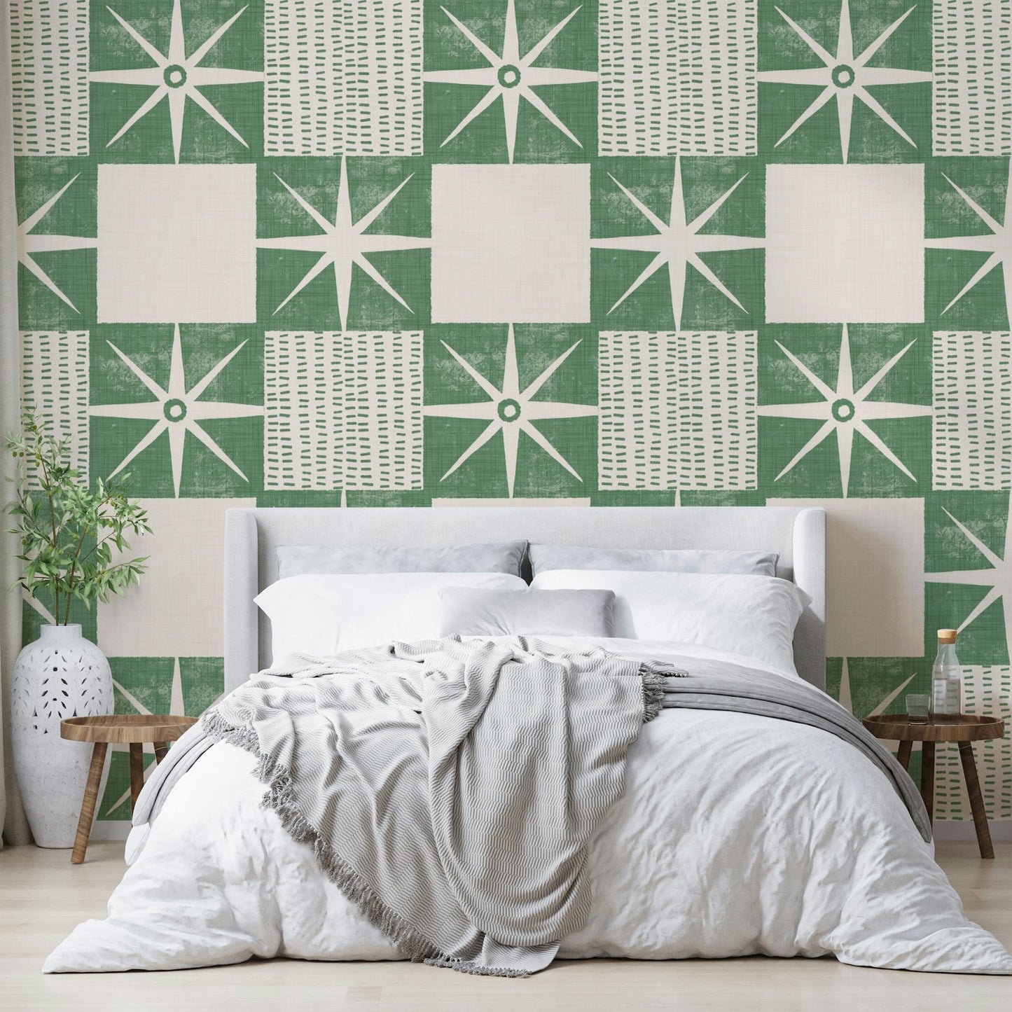 Mid century modern starburst wallpaper, GD1032