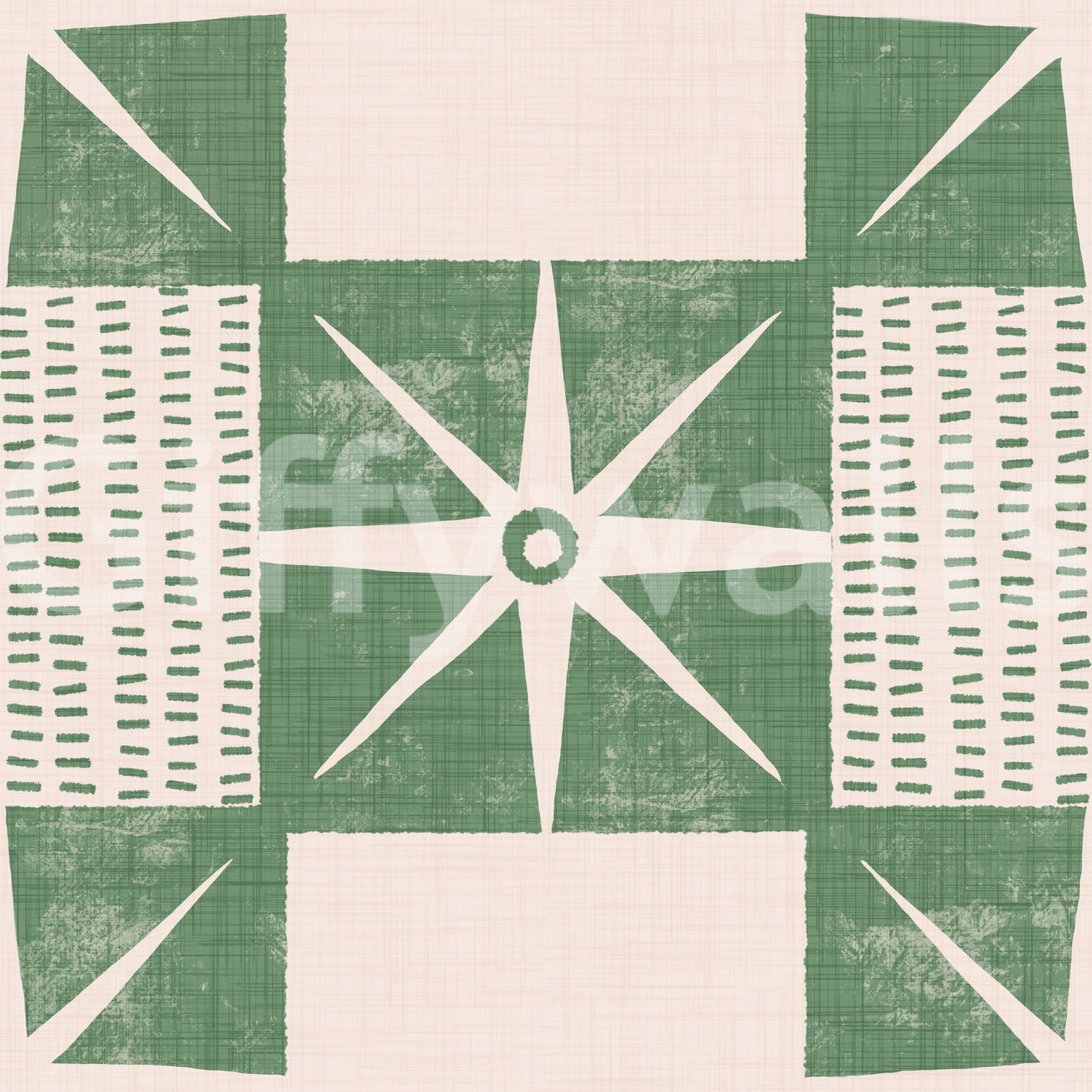 Quilt block wallpaper sage green style, GD1032