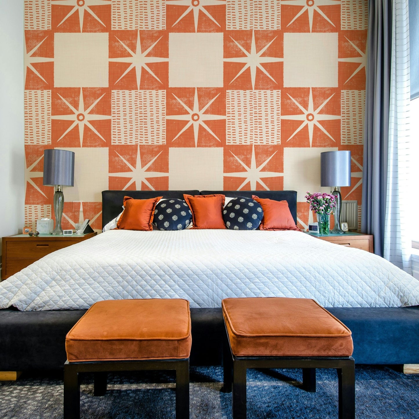 Retro minimalist wallpaper salmon tone
